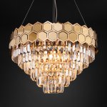 Подвесная люстра с управлением по Wi-Fi Eurosvet Ariana 10124/8 золото/прозрачный хрусталь Strotskis Smart (10113/8)