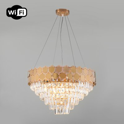 

Подвесная люстра с управлением по Wi-Fi Eurosvet Ariana 10124/8 золото/прозрачный хрусталь Strotskis Smart (10113/8), 10124/8 золото/прозрачный хрусталь Strotskis Smart (10113/8)