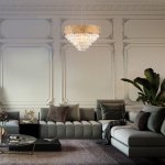 Подвесная люстра с управлением по Wi-Fi Eurosvet Ariana 10124/8 золото/прозрачный хрусталь Strotskis Smart (10113/8)