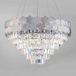 Подвесная люстра с управлением по Wi-Fi Eurosvet Ariana 10124/8 хром/прозрачный хрусталь Strotskis Smart (10113/8)