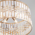 Подвесная люстра с управлением по Wi-Fi Eurosvet Lory 10125/5 золото/прозрачный хрусталь Strotskis Smart (10116/5)