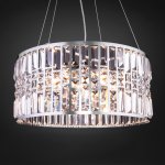 Подвесная люстра с управлением по Wi-Fi Eurosvet Lory 10125/5 хром/прозрачный хрусталь Strotskis Smart (10116/5)