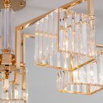 Потолочная люстра с управлением по Wi-Fi Eurosvet April 10126/5 золото/прозрачный хрусталь Strotskis Smart (10117/5)