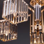 Потолочная люстра с управлением по Wi-Fi Eurosvet April 10126/5 золото/прозрачный хрусталь Strotskis Smart (10117/5)