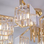 Потолочная люстра с управлением по Wi-Fi Eurosvet April 10126/8 золото/прозрачный хрусталь Strotskis Smart