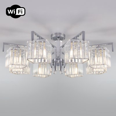 

Потолочная люстра с управлением по Wi-Fi Eurosvet April 10126/8 хром/прозрачный хрусталь Strotskis Smart, 10126/8 хром/прозрачный хрусталь Strotskis Smart (10117/8)