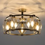 Потолочная люстра с управлением по Wi-Fi Eurosvet Aragon 60126/5 черный Smart (60116/5)