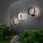 Уличный настенный светодиодный светильник Ring IP54 1710 TECHNO LED черный Elektrostandard