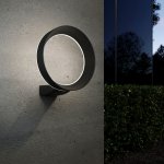 Уличный настенный светодиодный светильник Ring IP54 1710 TECHNO LED черный Elektrostandard