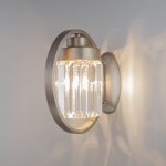 Настенный светильник с хрусталем 10128/1 сатин-никель Eurosvet Loraine