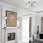 Настенный светильник с хрусталем 10128/1 сатин-никель Eurosvet Loraine