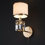 Настенный светильник с абажуром 10129/1 золото Eurosvet Zaffiro