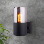 Уличный настенный светильник Roil чёрный/дымчатый плафон IP54 35125/U Elektrostandard