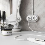 Розетка с заземлением Vintage (белый матовый/хром) Werkel W5871050