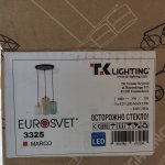 Подвесной светильник со стеклянным плафоном TK Lighting Marco 3325 Marco Green