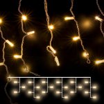 Праздничная гирлянда бахрома теплый белый с эффектом мерцания 3*0,6 м IP65 100-101 Eurosvet