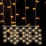 Праздничная гирлянда занавес теплый белый с эффектом мерцания 2*3м IP65 200-101 Eurosvet