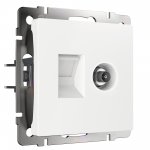 Розетка ТВ+Ethernet RJ-45 6 cat.(белый) Werkel W1181301