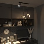 Подвесной светодиодный светильник с пультом управления 90249/3 черный Eurosvet Verge