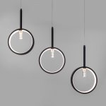 Подвесной светодиодный светильник с пультом управления 90249/5 черный Eurosvet Verge