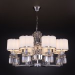 Люстра Eurosvet 10099/8 хром/прозрачный хрусталь Strotskis (новый абажур) Zaffiro