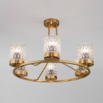 Потолочная люстра со стеклянными плафонами 60127/6 латунь Eurosvet