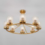 Потолочная люстра с фактурными плафонами 60127/8 латунь Eurosvet