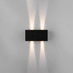Уличный настенный светодиодный светильник WINNER DOUBLE LED IP54 35137/W черный Elektrostandard