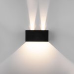 Уличный настенный светодиодный светильник WINNER DOUBLE LED IP54 35137/W черный Elektrostandard