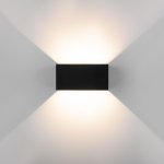 Уличный настенный светодиодный светильник WINNER DOUBLE LED IP54 35137/W черный Elektrostandard