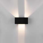 Уличный настенный светодиодный светильник WINNER DOUBLE LED IP54 35137/W черный Elektrostandard