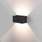 Уличный настенный светодиодный светильник WINNER DOUBLE LED IP54 35137/W черный Elektrostandard