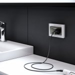 Розетка двойная влагозащ. с зазем. с защит. крышками и шторками (черный матовый) Werkel W1172208