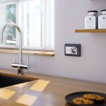 Розетка двойная влагозащ. с зазем. с защит. крышками и шторками (серебряный рифленый) Werkel W1172209