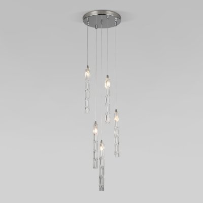 Подвесной светильник со стеклянными плафонами 50381/5 хром Eurosvet Подвесной светильник со стеклянными плафонами 50381/5 хром Eurosvet