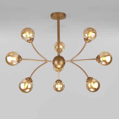 Потолочная люстра со стеклянными плафонами 30179 матовое золото Eurosvet