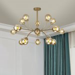 Потолочная люстра со стеклянными плафонами 30180 матовое золото Eurosvet