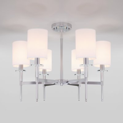 Классическая люстра с абажурами 60132/6 хром Eurosvet Классическая люстра с абажурами 60132/6 хром Eurosvet