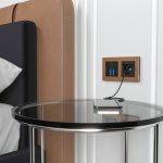 Сенсорный выключатель двухклавишный с подсветкой 1000 Вт (черный) Werkel W4520008