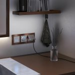 Сенсорный выключатель двухклавишный с подсветкой 1000 Вт (серебряный) Werkel W4520006