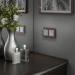 Сенсорный выключатель двухклавишный с подсветкой 1000 Вт (серебряный) Werkel W4520006