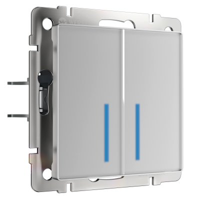 

Сенсорный выключатель двухклавишный с подсветкой 1000 Вт (серебряный) Werkel W4520006, W4520006