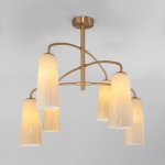 Потолочная люстра со стеклянными плафонами 70137/6 латунь Eurosvet