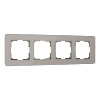 Рамка на 4 поста Elite (дымчатый, стекло) Werkel W0042417