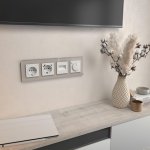 Рамка на 4 поста Elite (дымчатый, стекло) Werkel W0042417