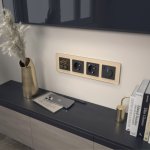 Рамка на 4 поста Elite (айвори, стекло) Werkel W0042443