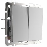 Перекрестный выключатель двухклавишный (серебряный) Werkel W1123008