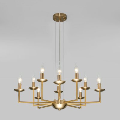 Классическая подвесная люстра 60150/10 латунь Eurosvet Cariso Классическая подвесная люстра 60150/10 латунь Eurosvet Cariso