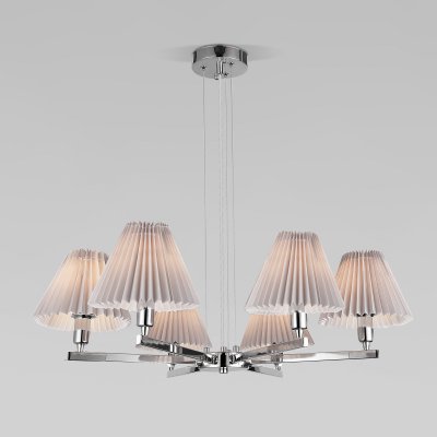 Подвесная люстра с абажурами 60136/6 хром/серый Eurosvet Peony Подвесная люстра с абажурами 60136/6 хром/серый Eurosvet Peony