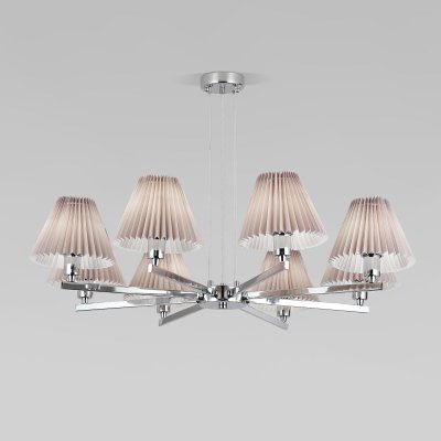 Подвесная люстра с абажурами 60136/8 хром/серый Eurosvet Peony Подвесная люстра с абажурами 60136/8 хром/серый Eurosvet Peony